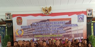 Ketua Umum KONI DIY Lantik Kepengurusan KONI Sleman Masa Bhakti 2017 – 2021