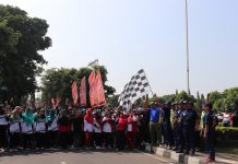 PERINGATAN HAORNAS XXXVI TAHUN 2019, DISPORA SLEMAN MENGGELAR UPACARA, SENAM DAN JALAN SEHAT
