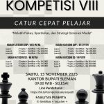 Ayo Ikuti dan Daftarkan Diri Anda pada Event Pertandingan Percasi Kabupaten Sleman (Kompetisi VIII Catur Cepat Pelajar)