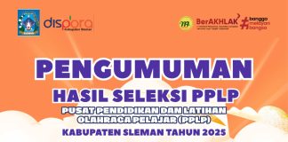 Pengumuman Hasil Seleksi PPLP Kabupaten Sleman tahun 2025
