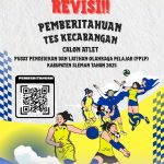 Revisi Pemberitahuan Tes Kecabangan Calon Atlet PPLP Kabupaten Sleman Tahun 2025