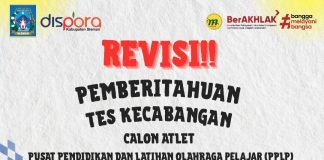 Revisi Pemberitahuan Tes Kecabangan Calon Atlet PPLP Kabupaten Sleman Tahun 2025